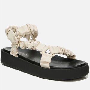 Harlene Womens Faux Leather Ankle Strap Flatform Sandals